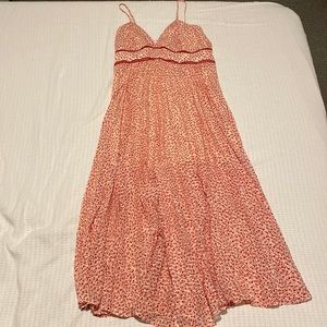 Bardot red floral midi dress